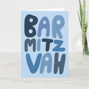 BAR MITZVAH Customizable Modern Bubble Letters Card