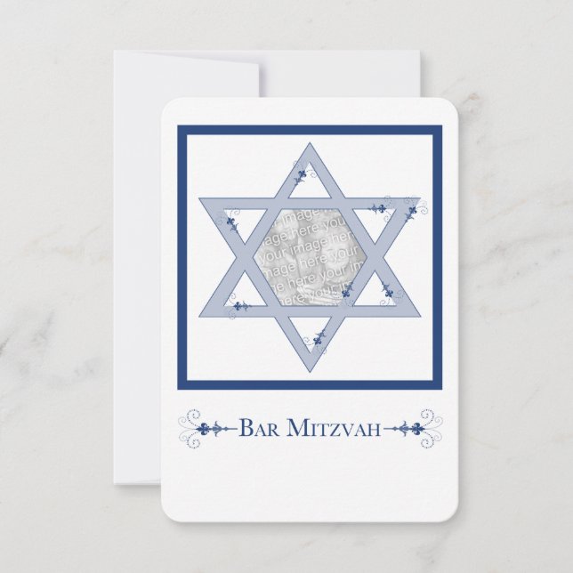 bar mitzvah (étoile de david elegance carte photo) (Devant)