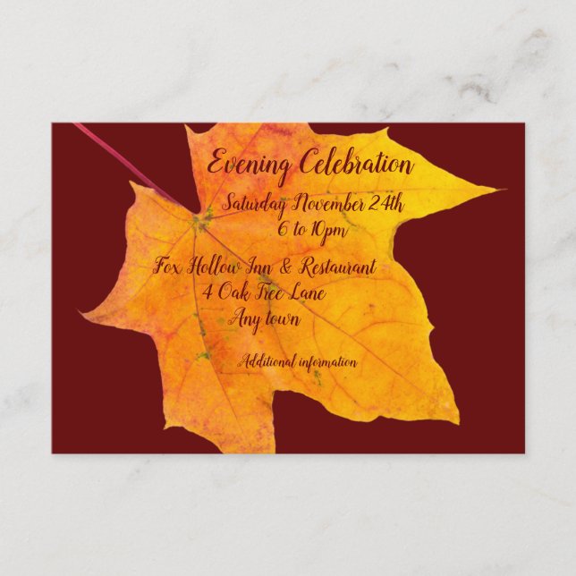 Bar Mitzvah Evening Reception Invitation Enclosure (Front)