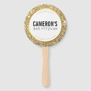 BAR MITZVAH FAN selfie classy cool gold glitter