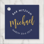 BAR MITZVAH favour modern navy gold calligraphy Cl Favour Tags<br><div class="desc">by kat massard
Favour Tag for your child's Bar / Bat Mitzvah - for gifting at the reception</div>