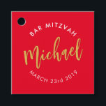 BAR MITZVAH favour modern red gold calligraphy Favour Tags<br><div class="desc">by kat massard
Favour Tag for your child's Bar / Bat Mitzvah - for gifting at the reception</div>
