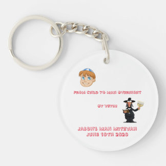 Bar Mitzvah "from boy to man" key chain-humourous  Keychain