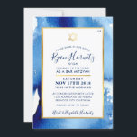 BAR MITZVAH gold star blue watercolor invite RYAN<br><div class="desc">by kat massard >>> kat@simplysweetPAPERIE.com <<< - - - - - - - - - - - - - - - - - - - - - - - Love the design, but would like to see some changes - another colour scheme, product, add a photo or adapted for a...</div>