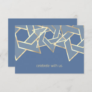 Bar Mitzvah Gold Star of David RSVP Invitation