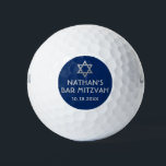 Bar Mitzvah Golf Ball Favours Blue Grey<br><div class="desc">Golf Ball Bar Mitzvah Save the Dates and Favours in modern and minimalist blue and silver grey personalized with your name and party date and a Star of David at the top. Background and font colours can be changed to match your event colour theme,  just click "customize further".</div>