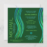 Bar Mitzvah Green Prayer Shawl Invitation<br><div class="desc">Customize this Bar Mitzvah invitation with a colourful prayer shawl in green colours. You can change the background colour,  font,  text colour,  add graphics,  delete graphics and more to make the perfect invitation for your special event.</div>