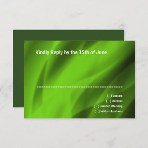 Bar Mitzvah Green Star of David RSVP Card