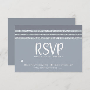 Bar Mitzvah Grey Silver Tallit Script Bold Modern RSVP Card