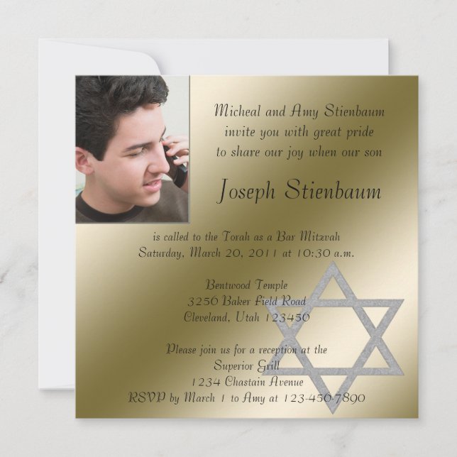 Bar Mitzvah Invitation (Front)