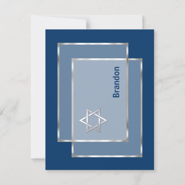Bar Mitzvah Invitation Carte de remerciements plat (Devant)
