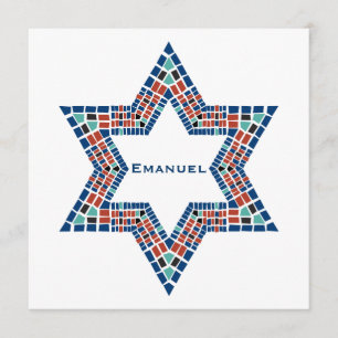 Bar Mitzvah Invitation Emanuel Star David Mosaic