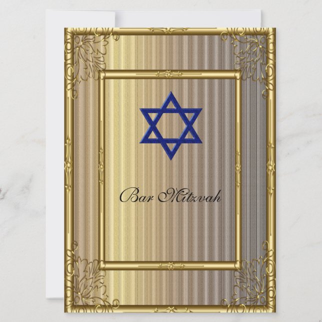 Bar Mitzvah Invitation Gold (Dos)