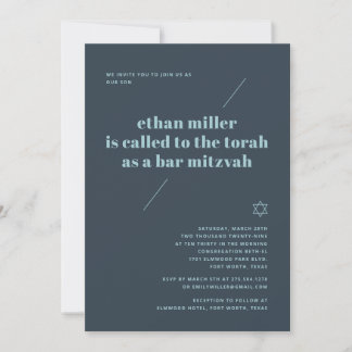 Bar Mitzvah Invitation Modern Minimalist