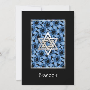 Bar Mitzvah Invitation Star of David Blue