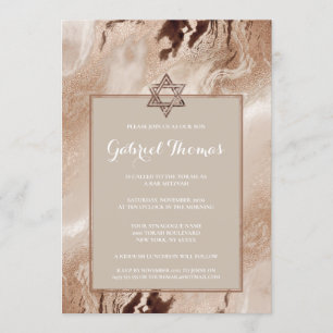 Bar Mitzvah Invitations Stylish Gold