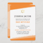 BAR MITZVAH INVITE simple modern bold orange<br><div class="desc">by kat massard >>> www.simplysweetPAPERIE.com <<< A simple, yet classy design for your son's BAT MITZVAH celebration. Wow your friends and family with this little number ;D Setup as a template it is simple for you to add your own details, add your photo or hit the customize button and you...</div>