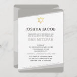 BAR MITZVAH INVITE simple modern cool grey<br><div class="desc">by kat massard >>> www.simplysweetPAPERIE.com <<< A simple, yet classy design for your son's BAT MITZVAH celebration. Wow your friends and family with this little number ;D Setup as a template it is simple for you to add your own details, add your photo or hit the customize button and you...</div>