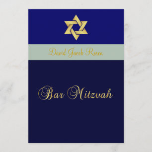 Bar Mitzvah/light + dark blue/customize your colou Invitation