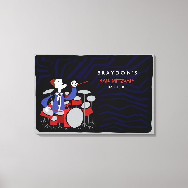 Bar Mitzvah Mitzvah Sign-In Board Canvas Print (Front)