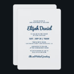 Bar Mitzvah Modern and Simple Invitation<br><div class="desc">This design is composed of playful cursive script countered by simple san serif typography. This design is modern and simple. 

Available here:
http://www.zazzle.com/store/selectpartysupplies</div>