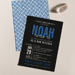 BAR MITZVAH modern bold block royal blue black Invitation<br><div class="desc">by kat massard >>> WWW.SIMPLYSWEETPAPERIE.COM <<< - - - - - - - - - - - - CONTACT ME to help with balancing your type perfectly Love the design, but would like to see some changes - another colour scheme, product, add a photo or adapted for a different occasion...</div>