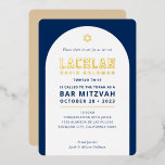 BAR MITZVAH modern minimal arch navy white gold<br><div class="desc">by kat massard >>> WWW.SIMPLYSWEETPAPERIE.COM <<< With real, shiny foil accents. Love the design, but would like to see some changes - another colour scheme, product, add a photo or adapted for a different occasion - no worries simply contact me - I am happy to help! - - - -...</div>