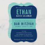 BAR MITZVAH modern minimal typography blue mint Invitation<br><div class="desc">by kat massard >>> WWW.SIMPLYSWEETPAPERIE.COM <<< CONTACT ME for custom wording or to add any lines in Hebrew Love the design, but would like to see some changes - another colour scheme, product, add a photo or adapted for a different occasion - no worries simply contact me - I am...</div>