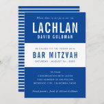 BAR MITZVAH modern minimal typography blue white Invitation<br><div class="desc">by kat massard >>> WWW.SIMPLYSWEETPAPERIE.COM <<< CONTACT ME for custom wording or to add any lines in Hebrew Love the design, but would like to see some changes - another colour scheme, product, add a photo or adapted for a different occasion - no worries simply contact me - I am...</div>