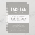 BAR MITZVAH modern minimal typography grey white Invitation<br><div class="desc">by kat massard >>> WWW.SIMPLYSWEETPAPERIE.COM <<< CONTACT ME for custom wording or to add any lines in Hebrew Love the design, but would like to see some changes - another colour scheme, product, add a photo or adapted for a different occasion - no worries simply contact me - I am...</div>