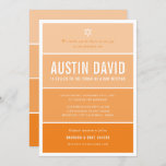 BAR MITZVAH modern ombre gradient bold orange Invitation<br><div class="desc">by kat massard >>> kat@simplysweetPAPERIE.com <<< CONTACT ME for custom wording or to add any lines in Hebrew Love the design, but would like to see some changes - another colour scheme, product, add a photo or adapted for a different occasion - no worries simply contact me - I am...</div>