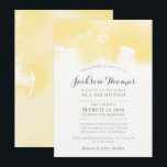 BAR MITZVAH modern pale yellow grey watercolor Invitation<br><div class="desc">by kat massard >>> kat@simplysweetPAPERIE.com <<< - - - - - - - - - - - - - - - - - - - - - - - - - - - - - - - CONTACT ME for custom wording or to add any lines in Hebrew Love the...</div>