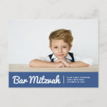 Bar Mitzvah Modern Simple Custom Photo Invitation<br><div class="desc">Design is composed of sans serif typography and playful cursive script typography on a simple background. Add a custom horizontal photo.

Available here:
http://www.zazzle.com/store/selectpartysupplies</div>