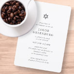 Bar Mitzvah Modern Simple Elegant Minimalist Invitation<br><div class="desc">Design is composed of sans serif typography and playful cursive script typography on a simple background. 

Available here:
http://www.zazzle.com/store/selectpartysupplies</div>