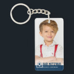 Bar Mitzvah Modern Star of David Photo Keychain<br><div class="desc">This design is composed of playful cursive script countered by simple san serif typography. This design is modern and simple. Add photo image.

Available here:
http://www.zazzle.com/store/selectpartysupplies</div>