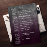 Bar Mitzvah Ombre Grunge Plum Invitation<br><div class="desc">Bar Mitzvah and Bat Mitzvah invitation sets designed by Umua. Printed and shipped by Zazzle or its partners.</div>