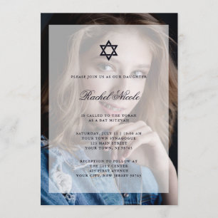 Bar Mitzvah or Bat Mitzvah Overlay with Photo Invitation