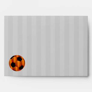 Bar Mitzvah Orange and Black Soccer Ball Envelopes