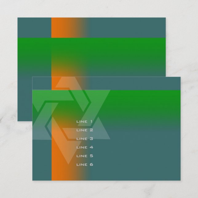 Bar Mitzvah Orange and Green on Any Colour Card (Front/Back)