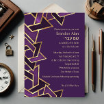 Bar Mitzvah Plum Purple Gold Star of David Invitation<br><div class="desc">Bar Mitzvah Plum Purple Gold Star of David
Bar Mitzvah and Bat Mitzvah invitation sets designed by Umua. Printed and shipped by Zazzle or its partners.</div>