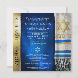 Bar Mitzvah Prayer Shawl Invitation