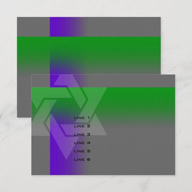 Bar Mitzvah Purple and Green on Any Colour Card (Front/Back)
