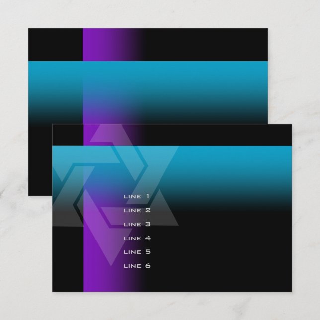 Bar Mitzvah Purple and Turquoise on Any Colour Card (Front/Back)