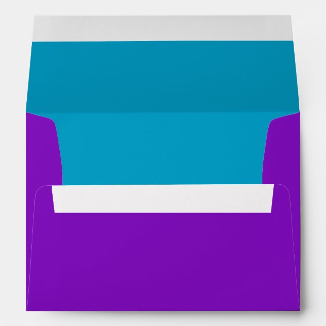 Bar Mitzvah Purple and Turquoise on Any Colour Envelopes (Back (Bottom))