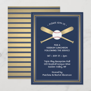 Bar Mitzvah Reception Details Baseball Theme Party Enclosure Card