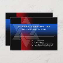 Bar Mitzvah Red and Blue on Any Colour