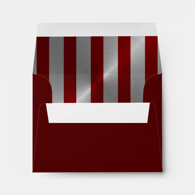 Bar Mitzvah Red and Silver Stripe Star of David Envelopes (Back (Bottom))