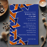 Bar Mitzvah Silver Blue Orange Star of David Invitation<br><div class="desc">Bar Mitzvah Silver Blue Orange Star of David
Bar Mitzvah and Bat Mitzvah invitation sets designed by Umua. Printed and shipped by Zazzle or its partners.</div>