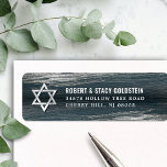 Bar Mitzvah Silver Foil Dark Grey Return Address<br><div class="desc">Be proud, rejoice and celebrate this milestone of your favourite Bar Mitzvah whenever you use this cool, unique, modern, personalized return address label! Metallic silver foil brush strokes and Star of David, along with bold, white typography, overlay a rich, dark charcoal grey blue ombre paint background. Personalize the custom text...</div>