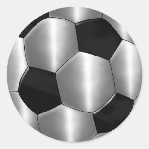 Bar Mitzvah Silver Soccer Balls Classic Round Sticker